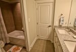 Master Bathroom 1 on Main Floor - Private w Shower & Double Sink Vanity